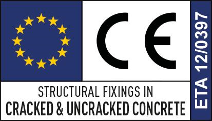 ETA 12/0397
STRUCTURAL FIXINGS IN CRACKED & UNCRACKED CONCRETE Pictograma HO EOTA